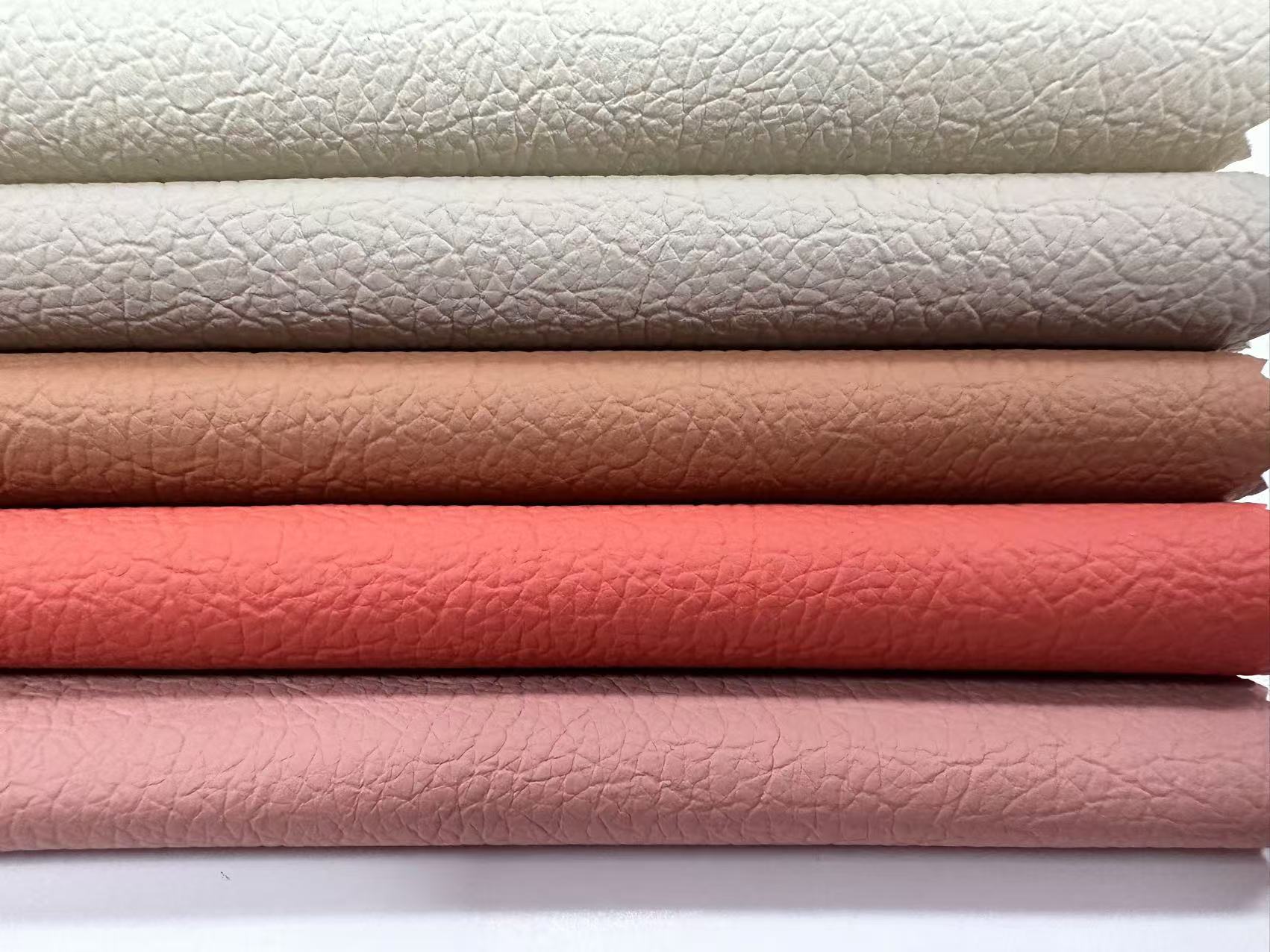 1.0mm Litchi Textured Leather PU Leather Artificial Leather for Furniture/Luggage/Shoes/Bags in Stock